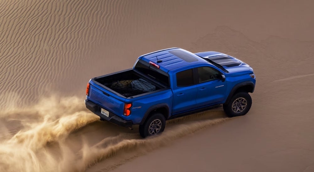 Blue 2026 Chevy Colorado ZR2 off-roading