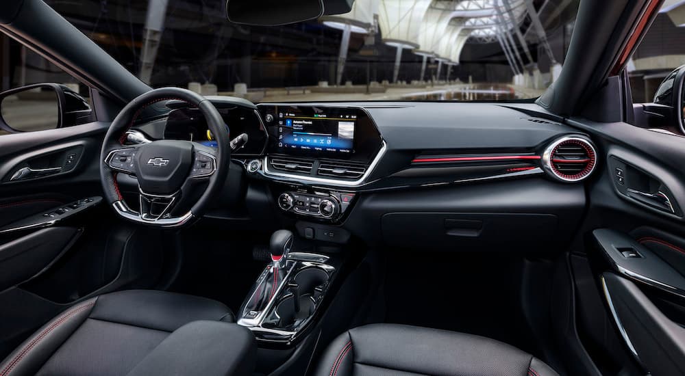 Black interior of a 2024 Chevy Trax for sale