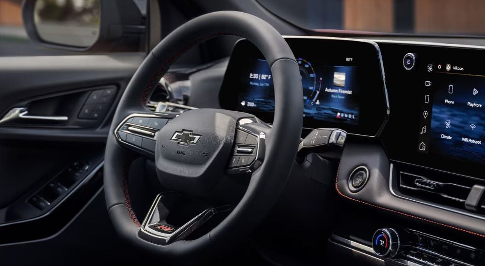 Steering wheel and dashboard of a 2026 Chevy Equinox