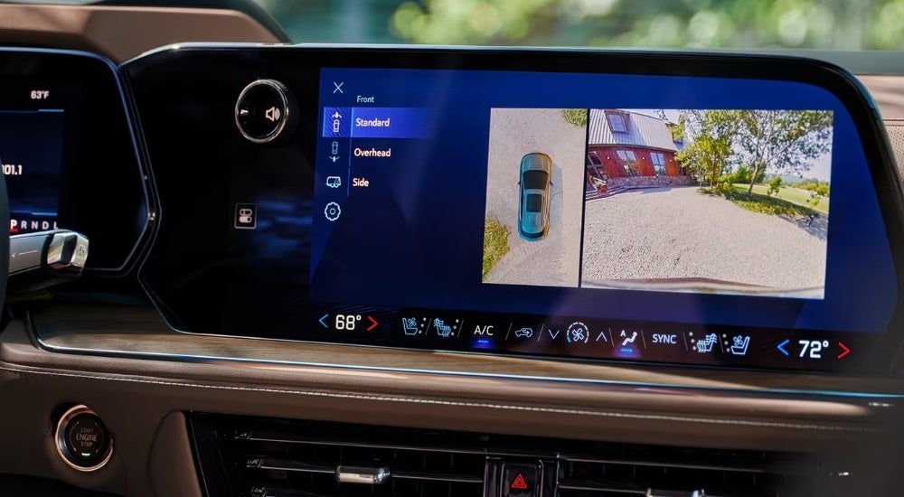 Backup camera on the infotainment screen in the 2026 Chevy Tahoe