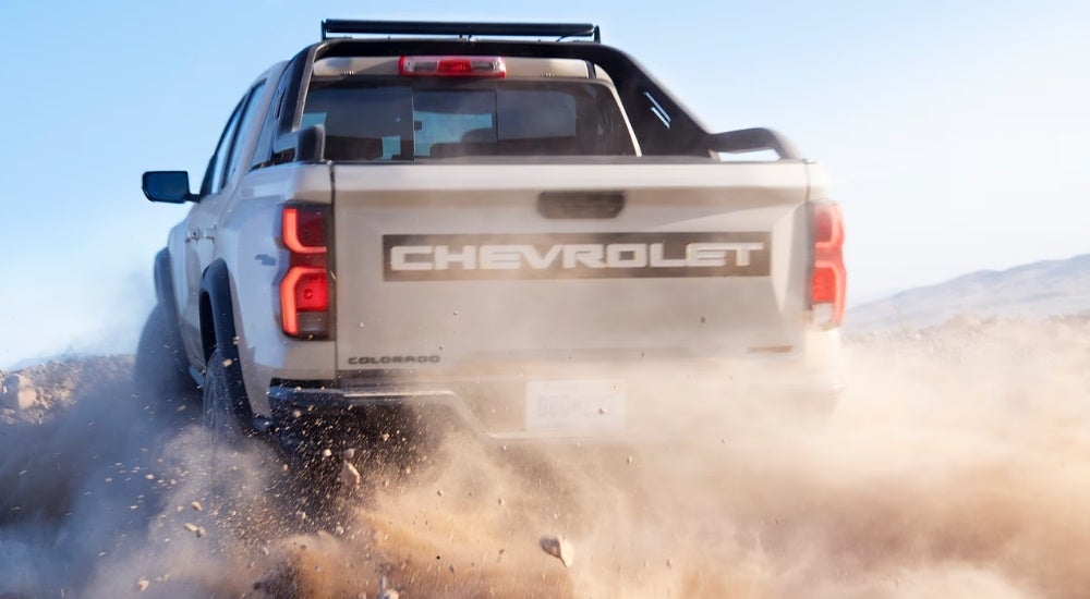Tan 2026 Chevy Colorado ZR2 off-roading