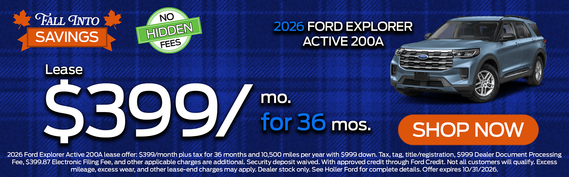 2026 Ford Explorer Active Offer
