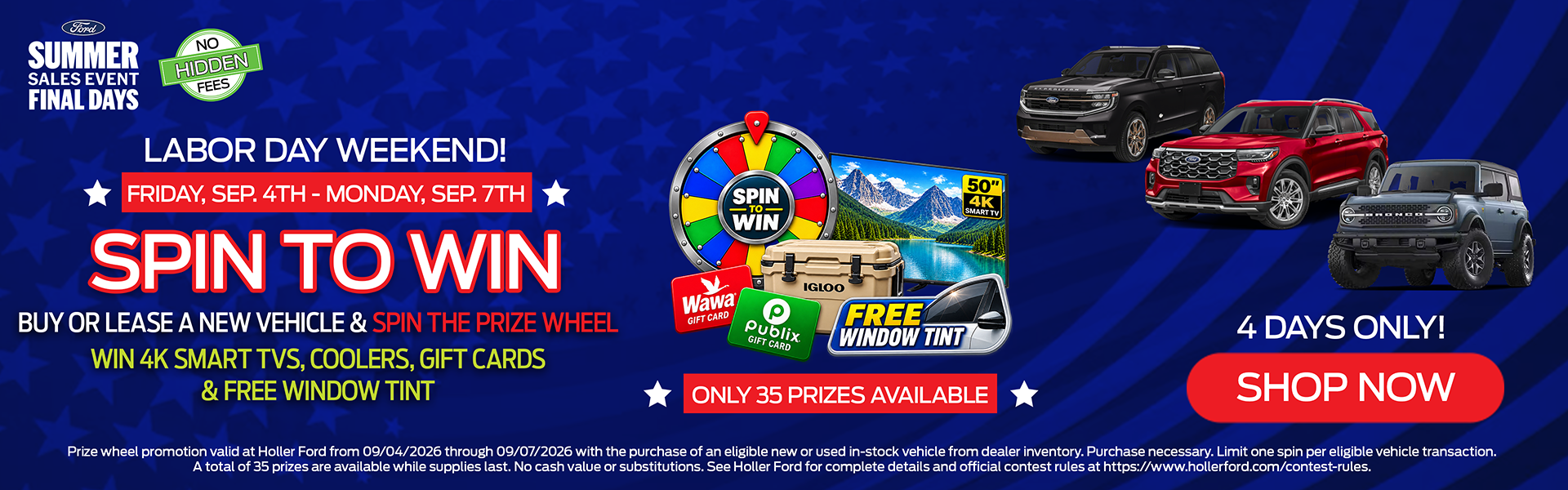 Labor Day Weekend - Spin to Win!