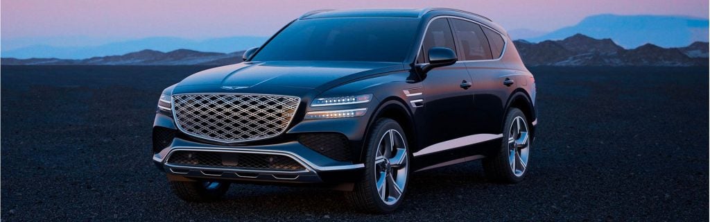 The new 2026 Genesis GV80 is displayed prominently, showcasing its sleek design and luxury features.