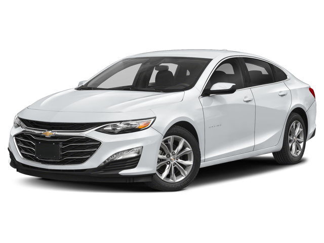 model photo of a white Chevy Malibu