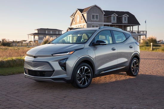 Chevy Bolt EUV parked along the coast