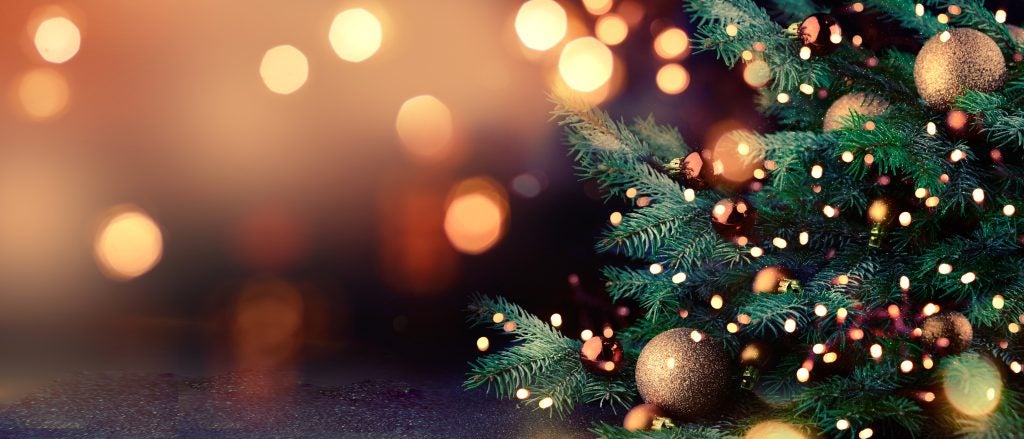 Christmas tree and lights in Gaithersburg, MD
