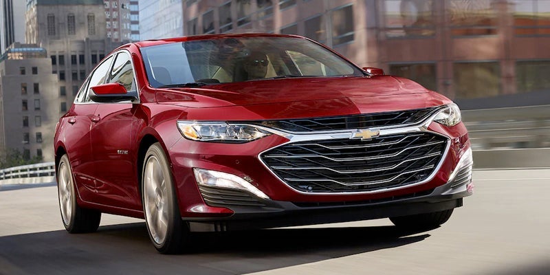 A red 2023 Chevy Malibu.