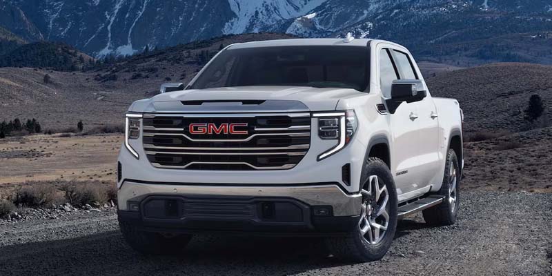 A white 2023 GMC Sierra 1500.