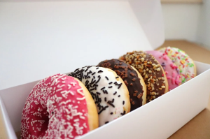 donuts in a to go box