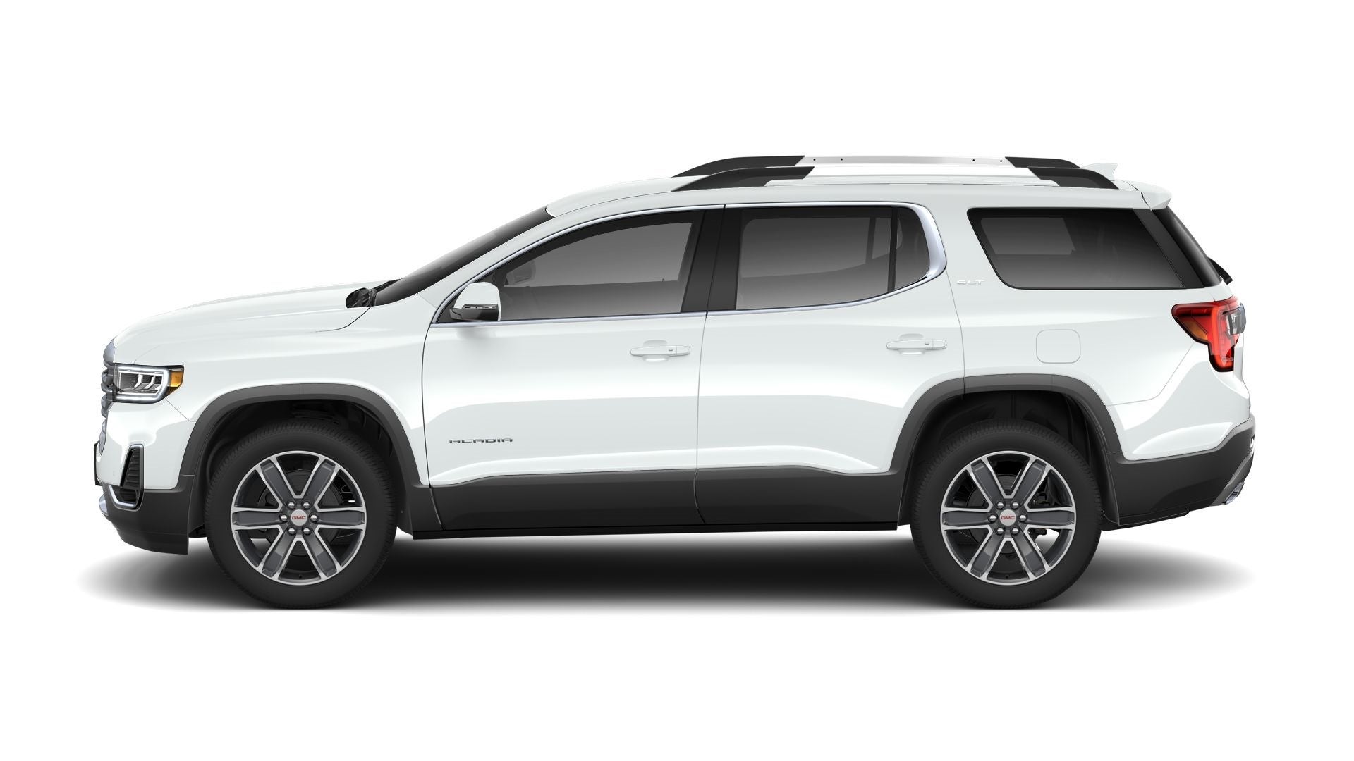white 2021 gmc acadia right angle view