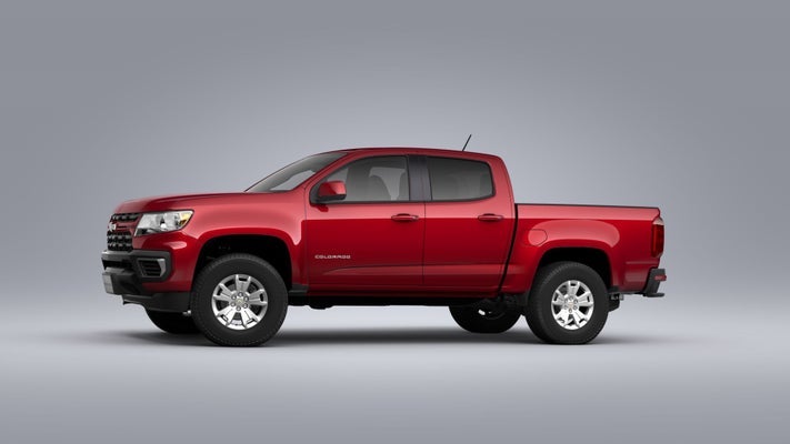red 2021 chevrolet truck left angle view