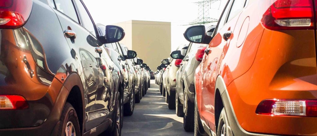 Cars in a lot