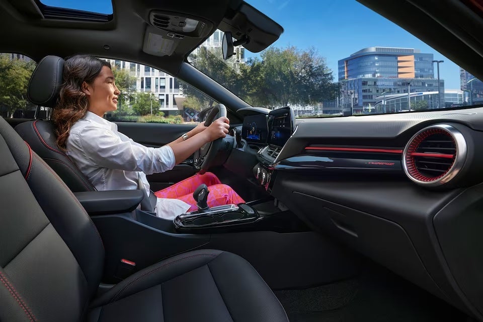 Interior look at the 2024 Chevrolet Trax 2RS with signature red accents