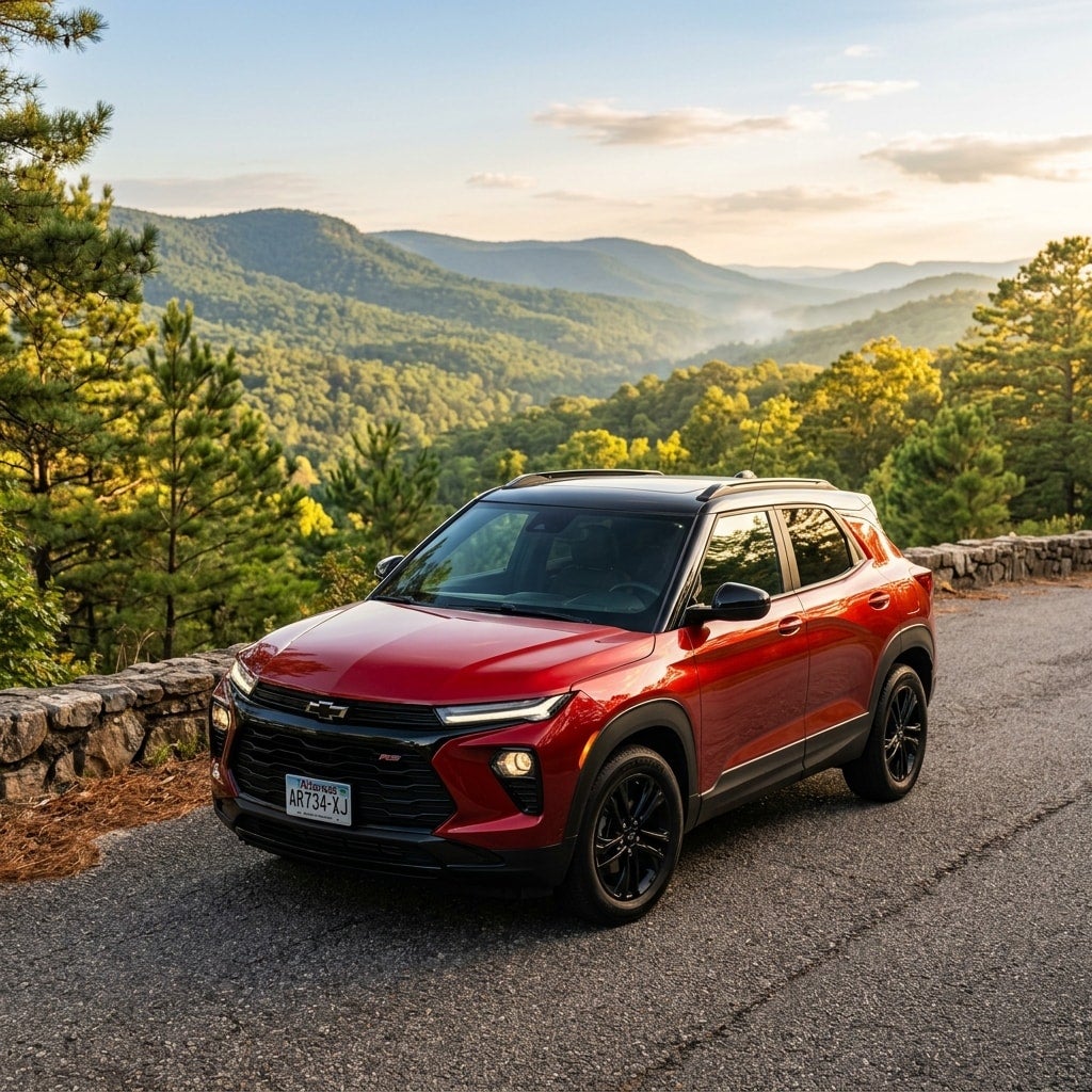 2026 Chevrolet Trailblazer driving on a hot springs road
