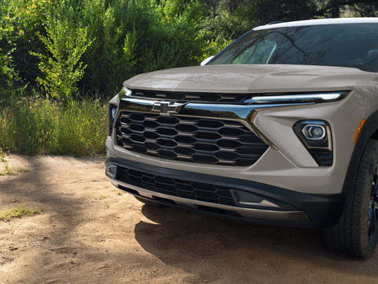 2026 Chevrolet Trailblazer ACTIV grill close up. Reliable SUV available in Wilmington, near me