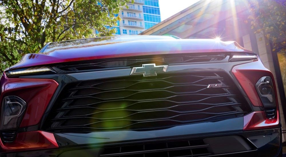 Grille on a red 2024 Chevy Blazer RS