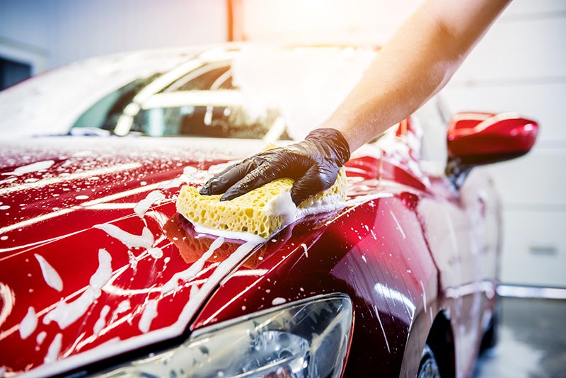 Washing car