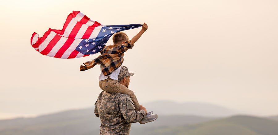 Military with kid