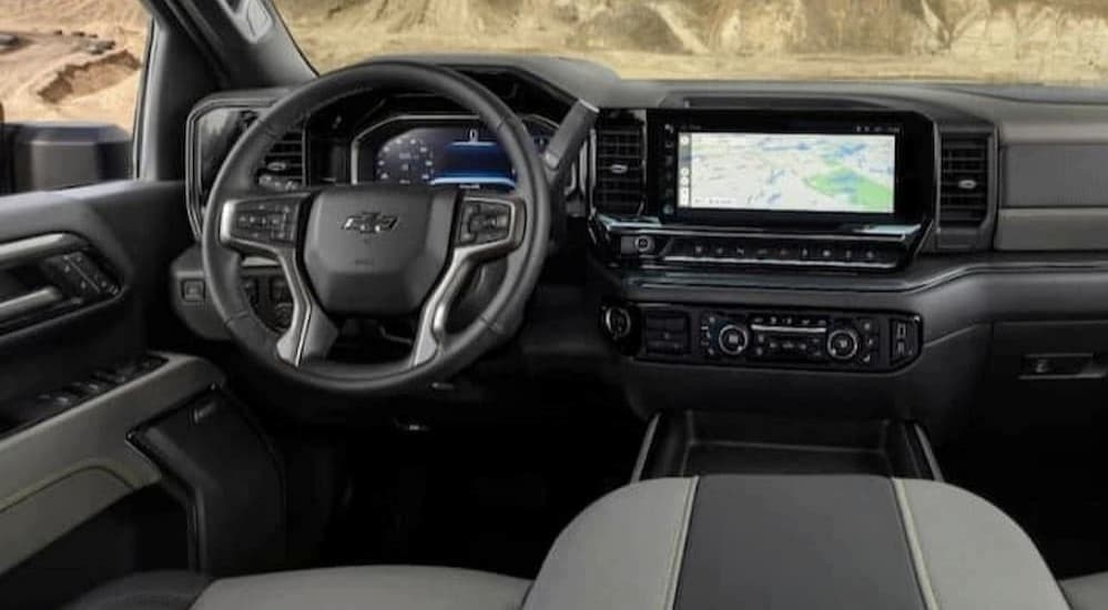Gray dash in a 2026 Chevy Silverado 1500.
