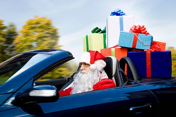 Santa driving a Chevy