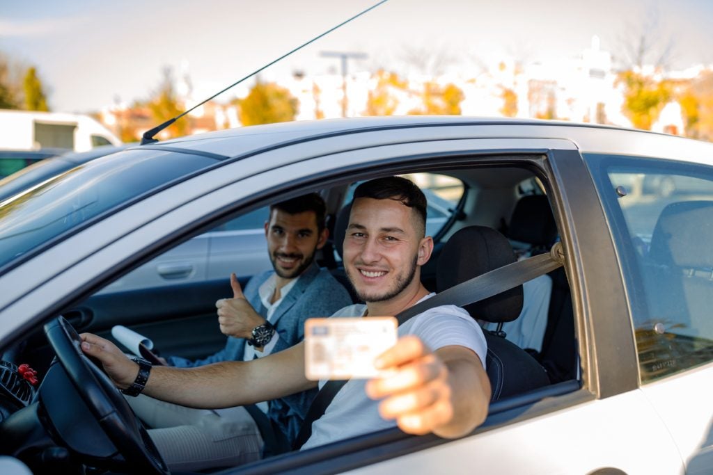 Two people in a car