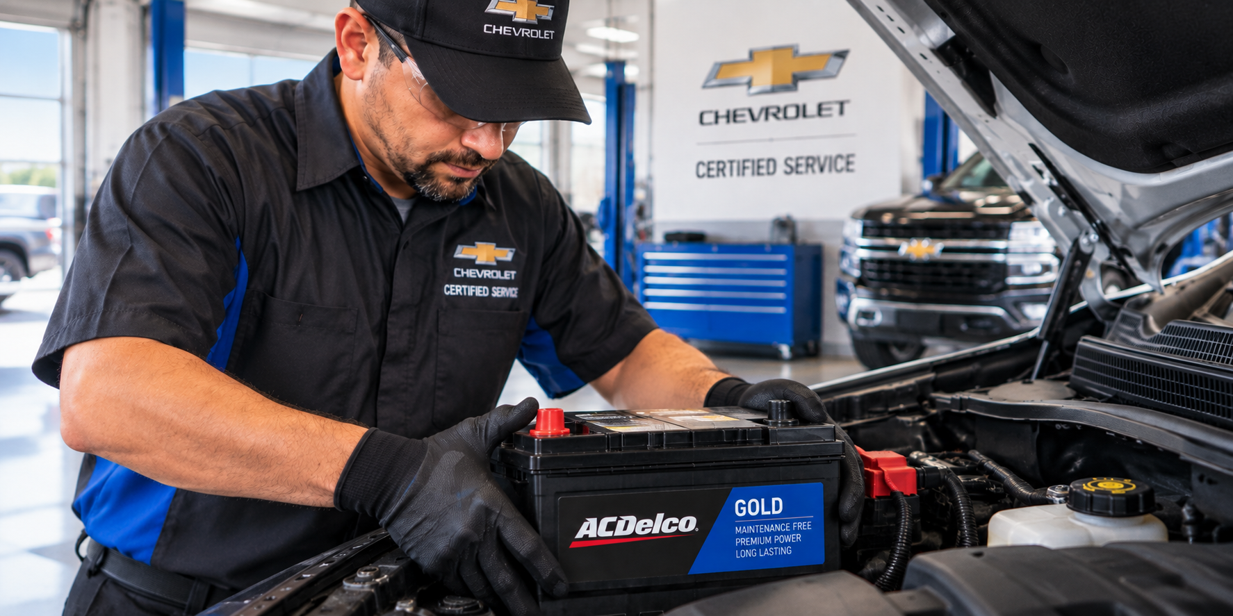 Chevrolet battery installation at Diamond Chevrolet of Banning
