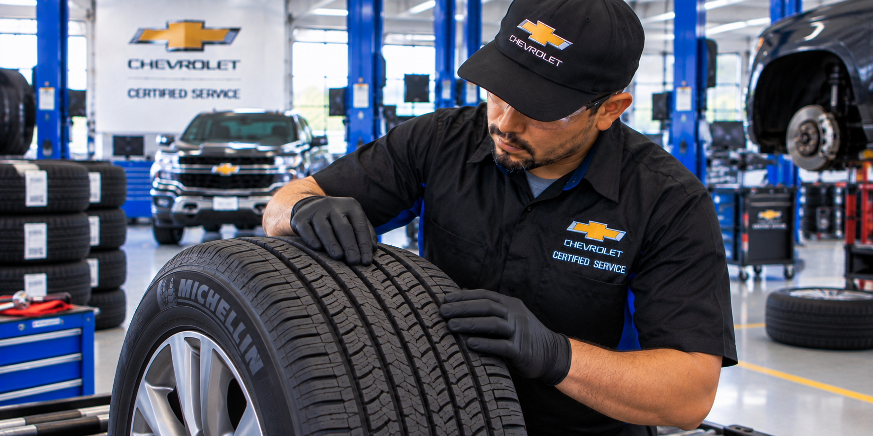 Chevrolet tire inspection and service at Diamond Chevrolet of Banning