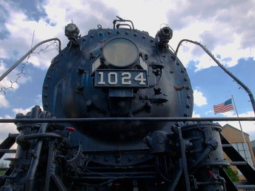Front engine on a train labelled 1024