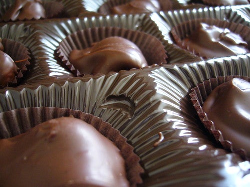 Box of assorted chocolates at Homemade Chocolate Shop.