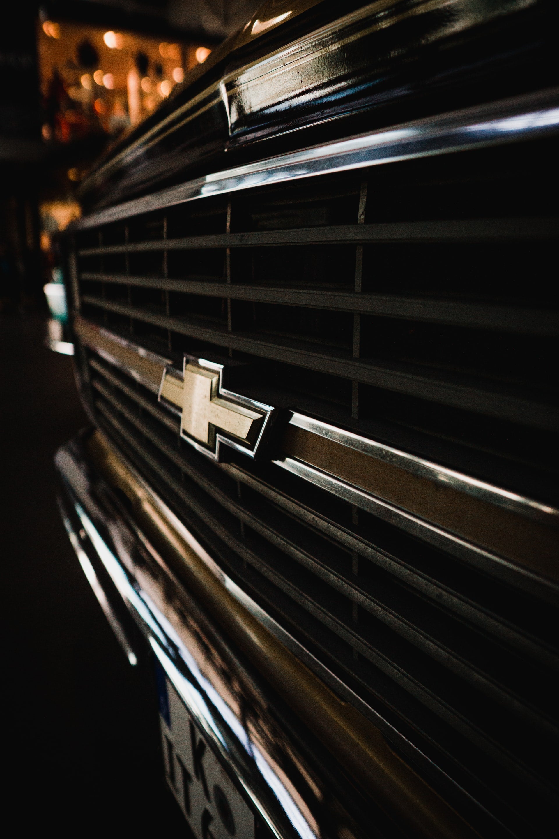 Front of a Chevrolet truck showing the logo