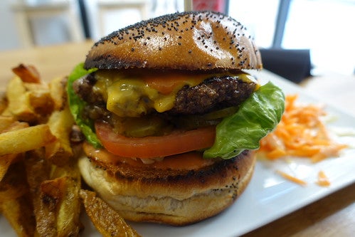 burger at The Hive Bar &amp; Grill