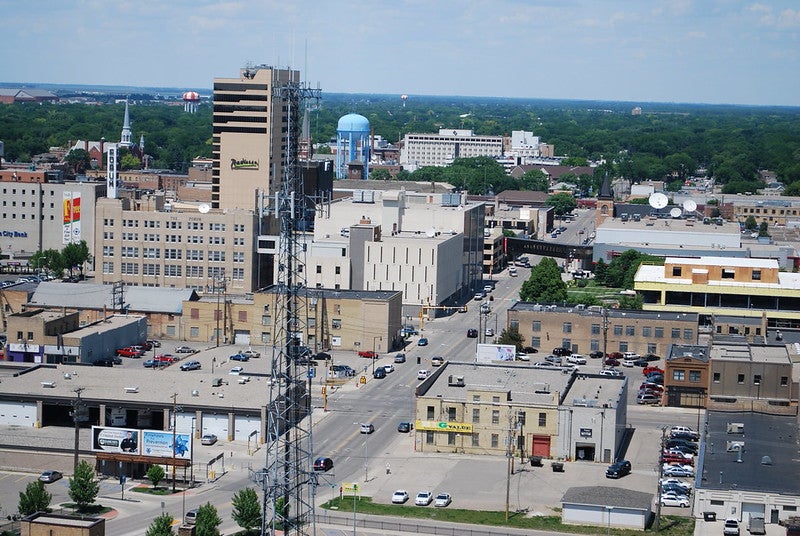 Buildings in Fargo taken from above