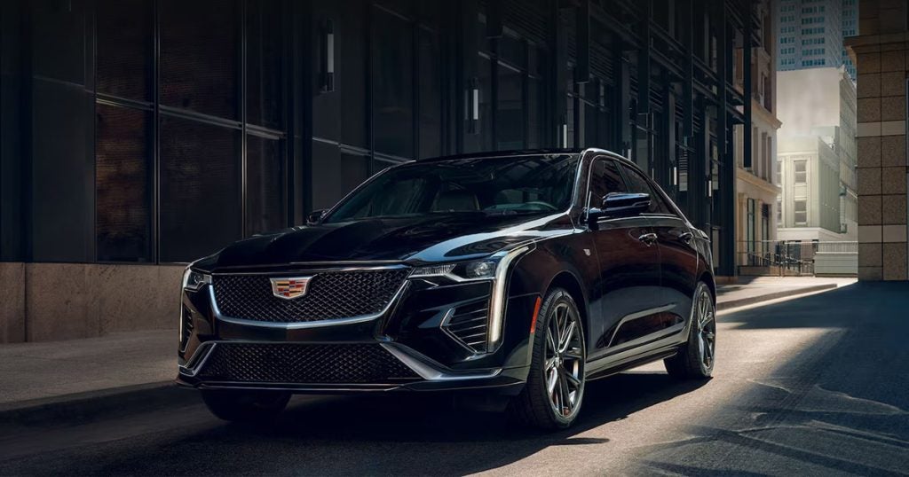 2026 Cadillac CT4 in a street alley or road.