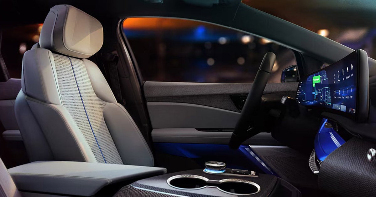 Cadillac interior console and dashboard.