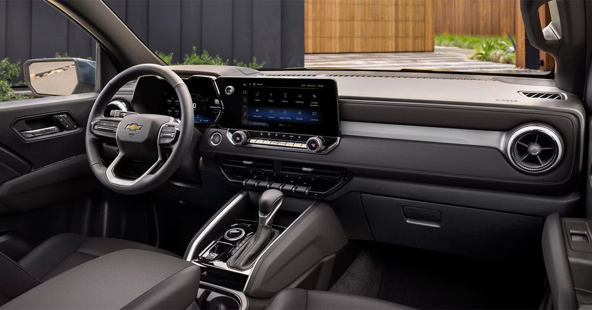 Chevrolet Colorado interior dashboard showing touchscreen infotainment system and modern design