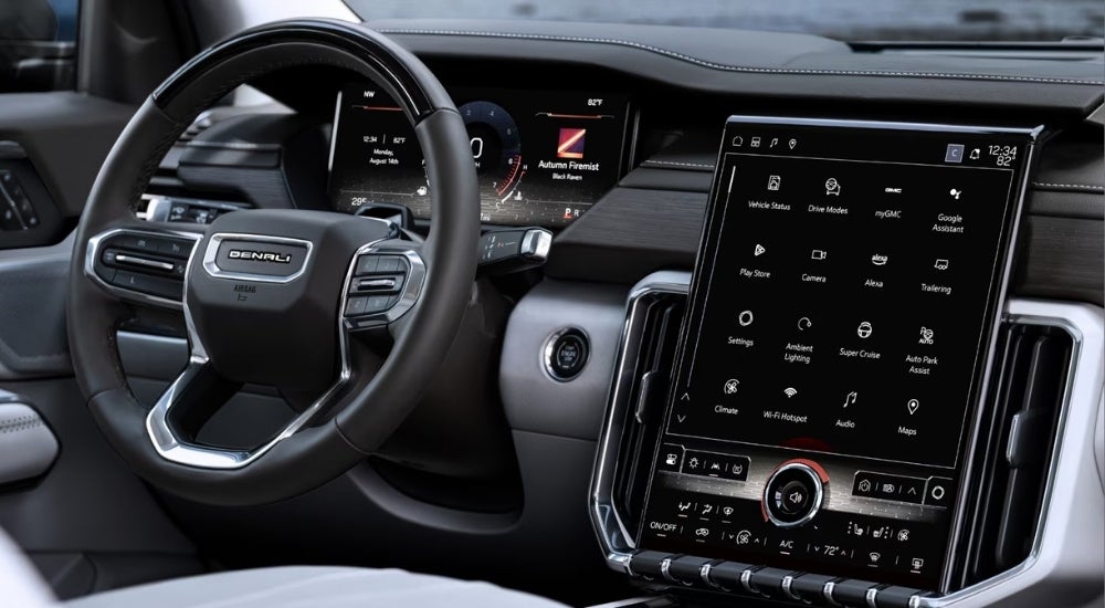 Infotainment screen in a 2025 GMC Acadia Denali 