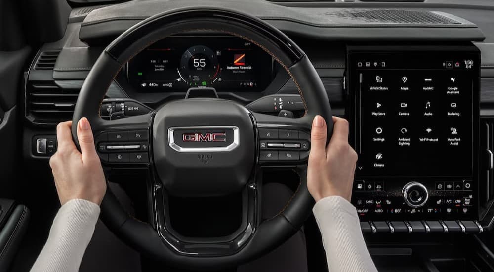 Black dash in a 2026 GMC Acadia.