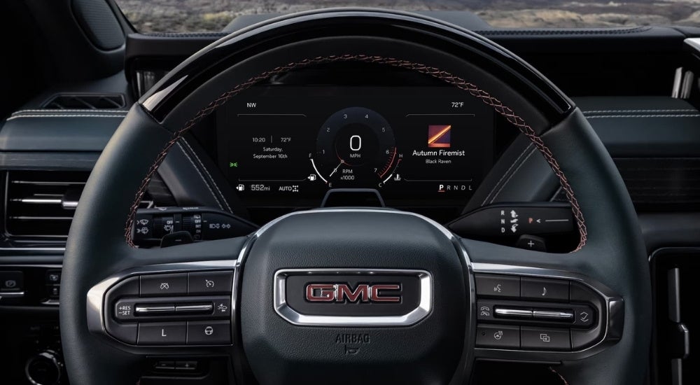 Digital gauge cluster in a 2025 GMC Yukon.