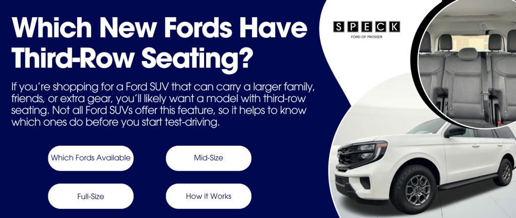 Informative graphic showing which new Fords have third-row seating