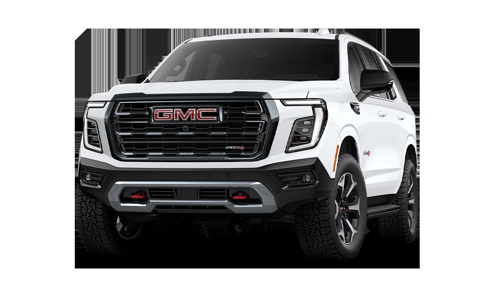 2026 GMC Yukon AT4 in Summit White with black AT4 grille and off-road wheels