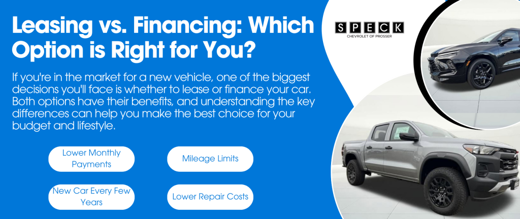 Informative graphic showing off leasing vs financing options