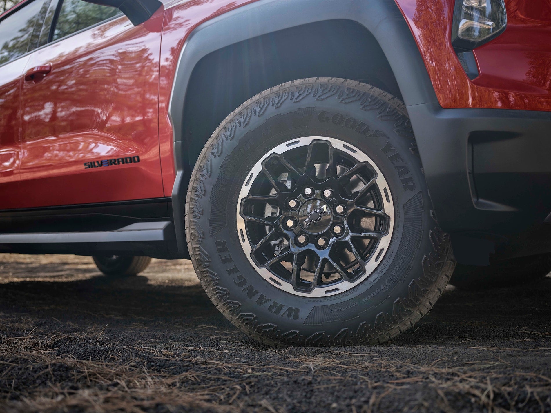 Chevy Silverado EV Trailboss Close Up of Tire.