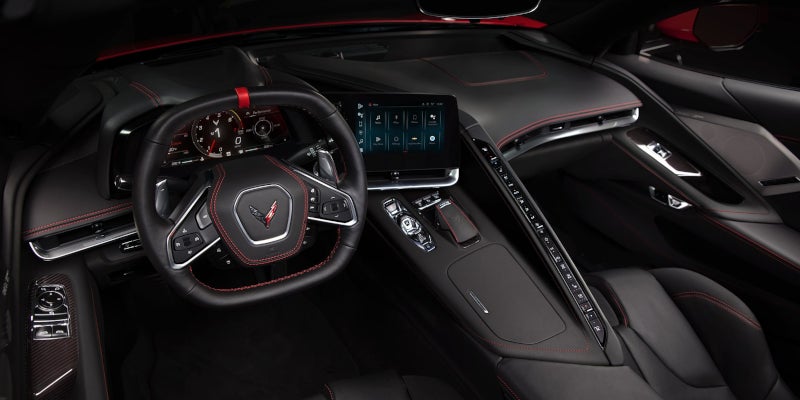 Interior of Chevy Corvette.