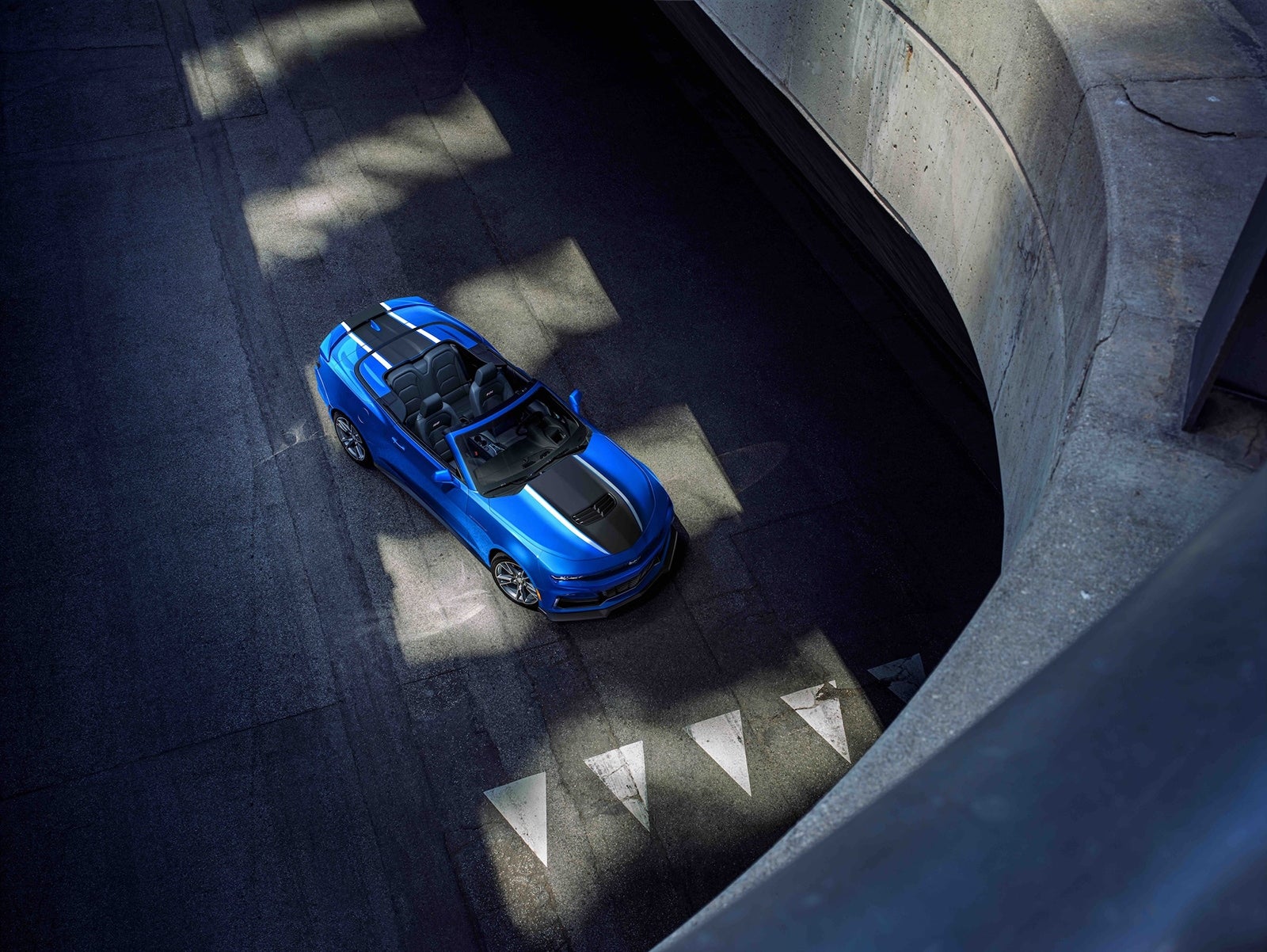 top view of Chevy Camaro.