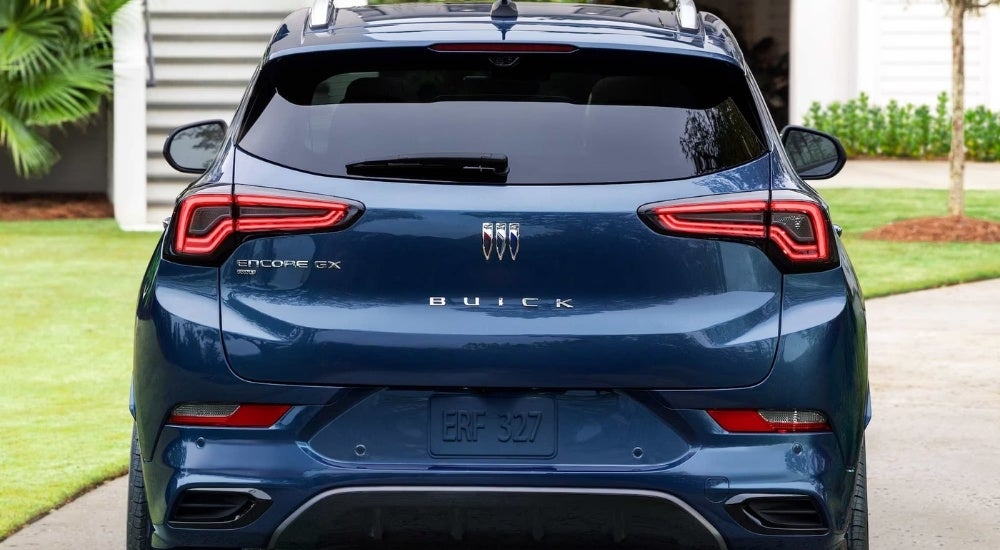 Rear of a blue 2024 Buick Encore GX