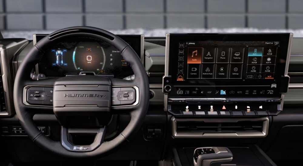 Black dash in a 2025 GMC Hummer EV for sale