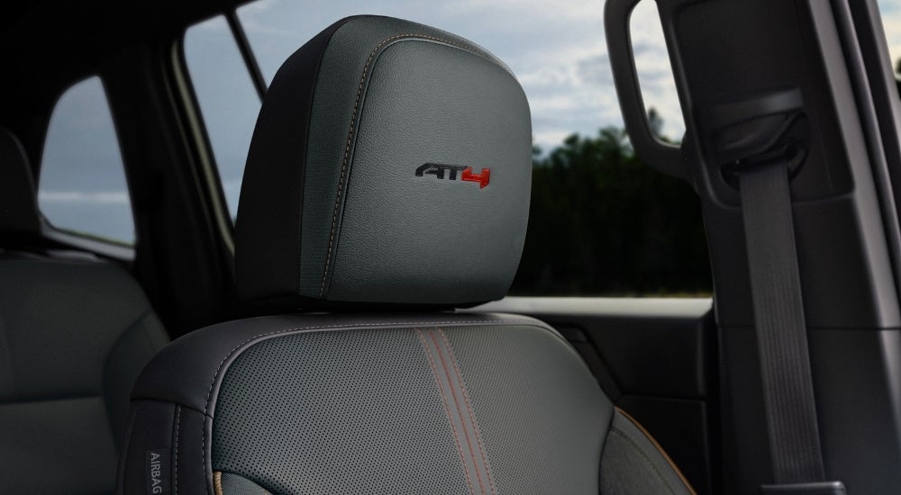 Leather headrest in a 2024 GMC Acadia AT4