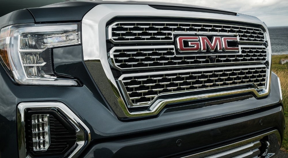 Grille on a grey 2019 GMC Sierra 1500 Denali