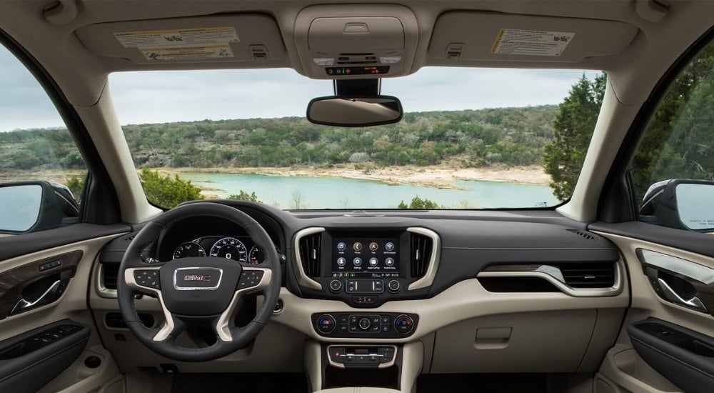 Tan and black dash in a 2024 GMC Terrain Denali